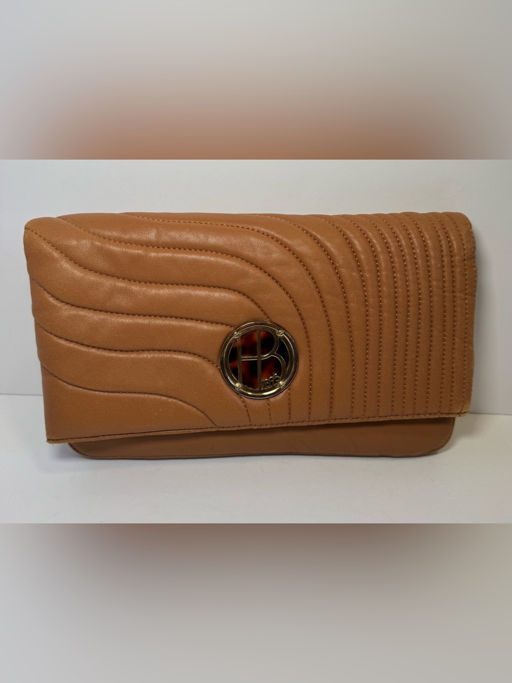 Henri Bendel Quilted Leather Envelope Clutch